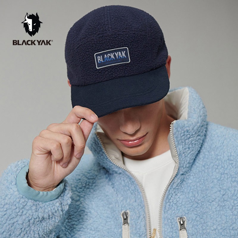 BLACK YAK 布来亚克韩国同款保暖抓绒帽子男女时尚棒球帽WEX905 兰色 均码
