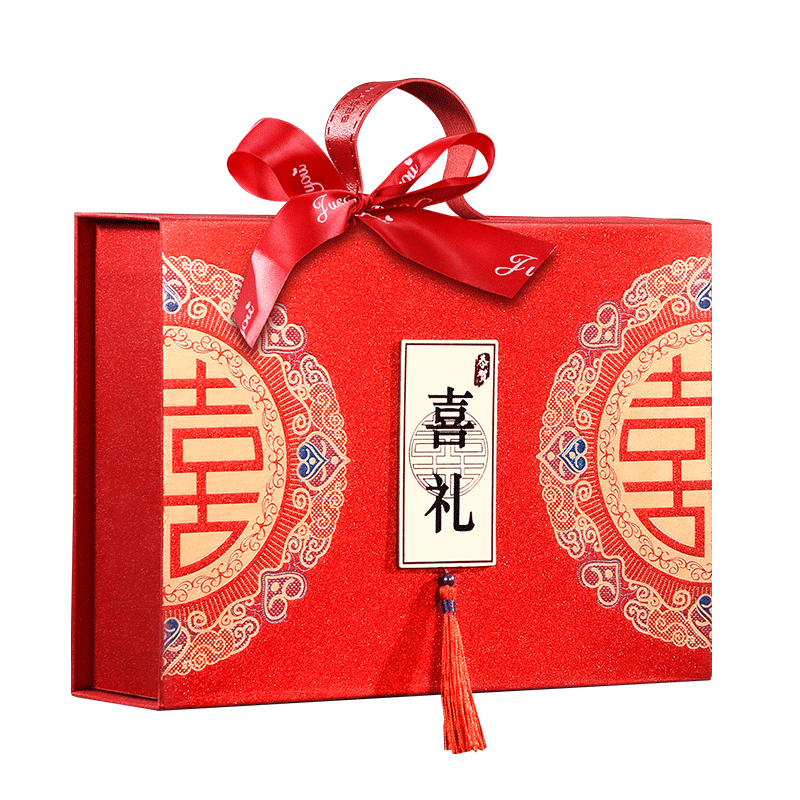 愛合軒高端結(jié)婚喜糖禮盒成品含糖婚宴伴手禮桌糖婚禮大號巧克力糖盒喜盒 M套餐【成品發(fā)貨 送貨上門】 珍愛雙喜手提盒