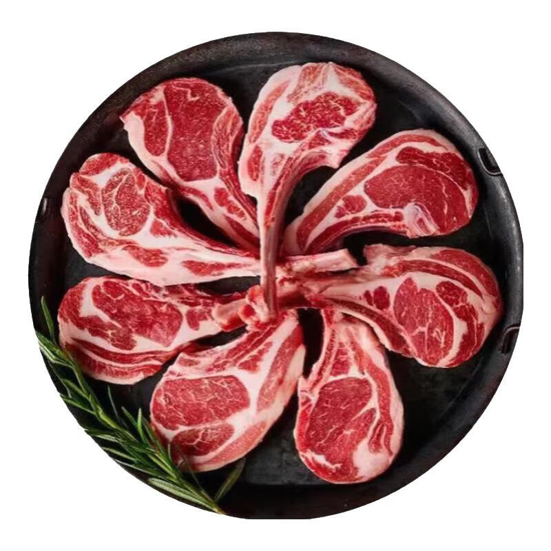 午羊 宁夏滩羊肉 生鲜 新鲜羔羊腿原切 炖煮烧烤食材 清真 【法式小切】法式羊排12支