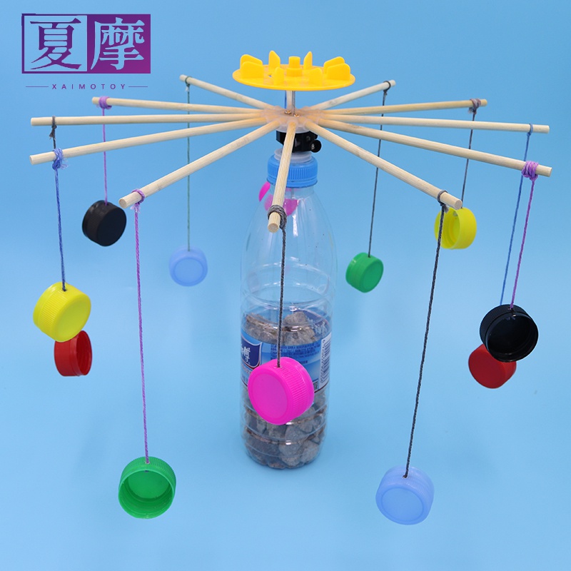 拉线木马科学小制作小学生科技创新大赛作品废物利用手工自制发明