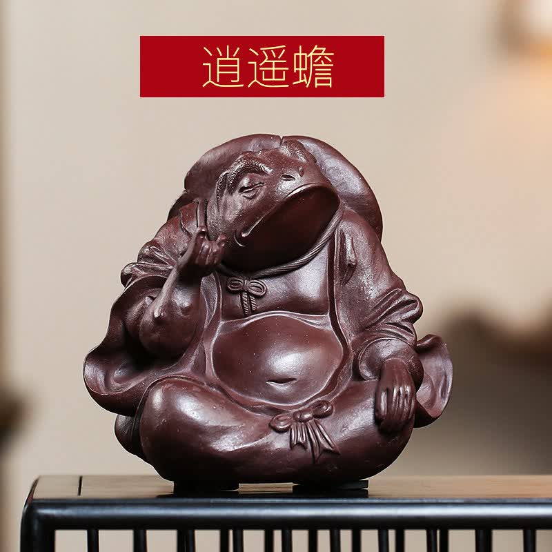 未心 逍遥蟾金蟾创意可养全手工蟾仙摆件雕塑送人宜