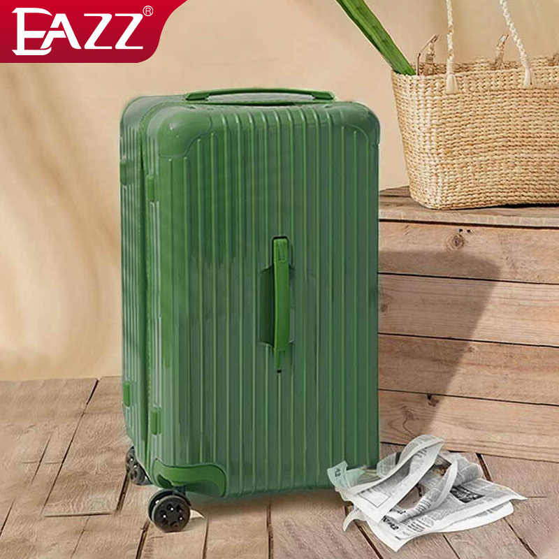 EAZZ【双层防爆锁 超大尺寸】行李箱铝框男女学生拉杆旅行箱密码箱子 磨砂防刮 耐摔-果绿色 拉链 28英寸 C型长途【约常规箱容量】