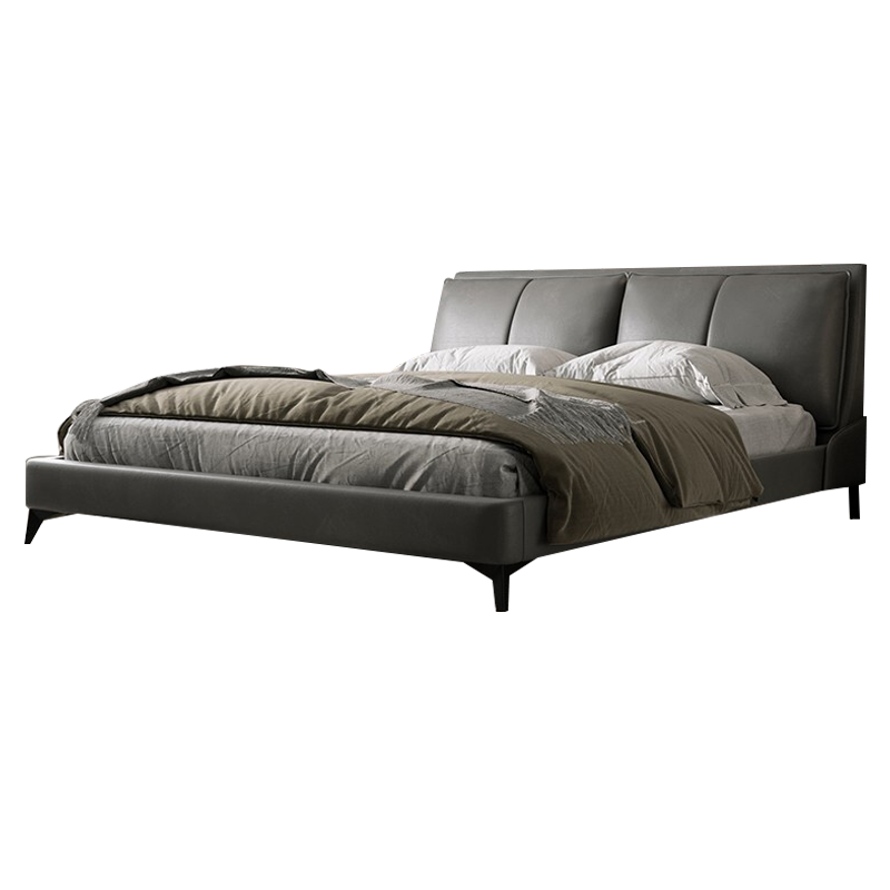 【只用真皮 质保25年】星图 床 意式极简轻奢真皮床双人床卧室主卧现代简约婚床 纳帕真皮单床 1.5m*2.0m豪华加厚加固  框架结构