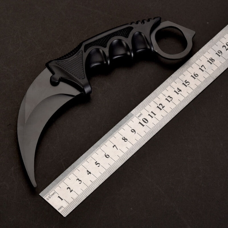 爪刀开锋 csgo周边爪子刀加厚全钢战狼鹰爪刀弯刀拆快递小刀随身 黑色