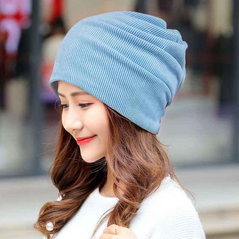 帽子女保暖脖套护颈帽子一体月子帽秋冬加厚护耳套头帽包头帽qj 卡其