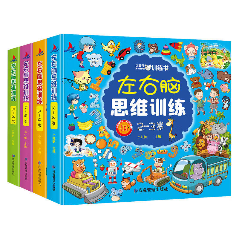 左右脑思维训练2-6岁4本套 幼儿图书 早教书 智力开发 儿童书籍 图书