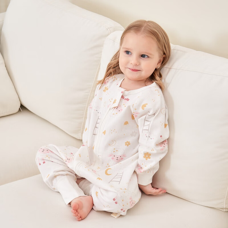 甜蜜礼物分腿睡袋单层新款春夏秋冬季四季款防踢被幼儿童男女宝宝睡袋 四季22-28度【单层三拉头】绵羊 90码(身高80-95CM)12-24个月