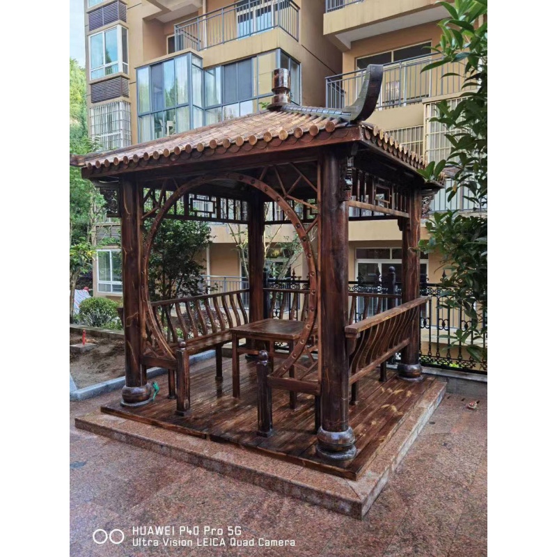 道途谊凉亭户外庭院别墅景观花园防腐实木仿古建园林室外四角六角亭子