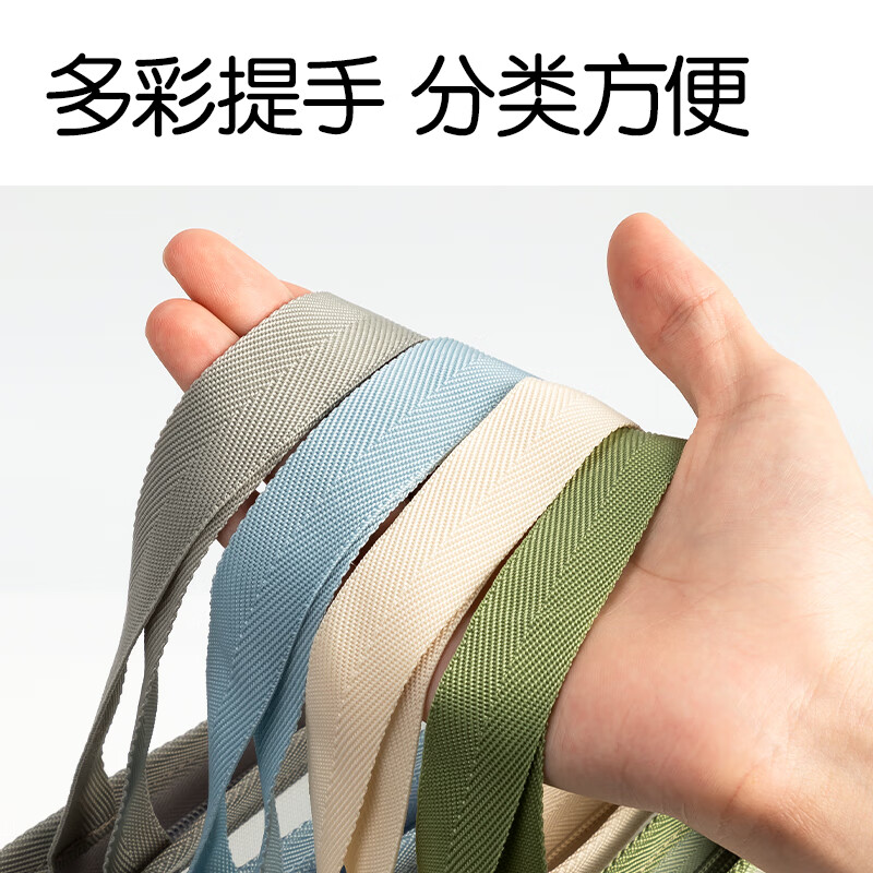 得力（deli）L型U型大开口拉链袋文件袋A4试卷分类收纳袋透明手提袋学生补习收纳袋小学生初中生学科作业 【蓝色】3层分隔-U型可180°平摊