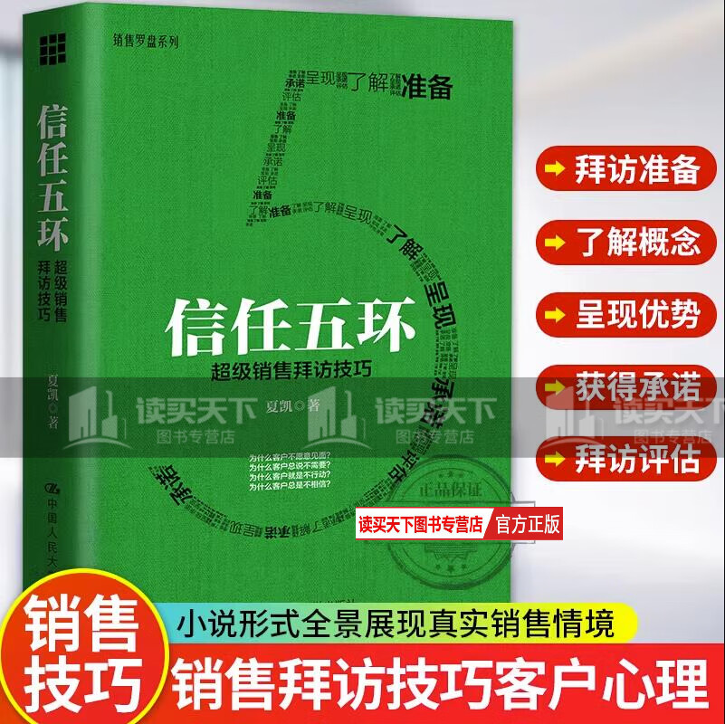 信任五环:销售拜访技巧 销售心理学把东西卖给任何人 市场营销管理学给成交一个理由广告市场营销书ZXY