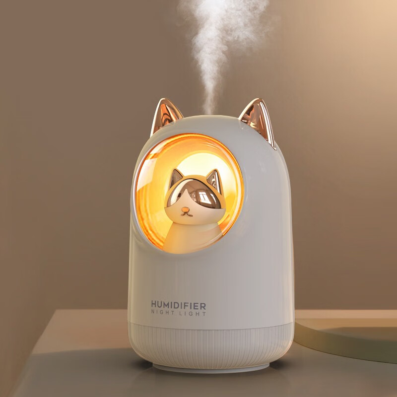 小草屋 加湿器迷你充电usb家用卧室宿舍办公室小型补水可爱空气喷雾送女生生日礼物女 加湿器迷你【纯洁白+可充电】