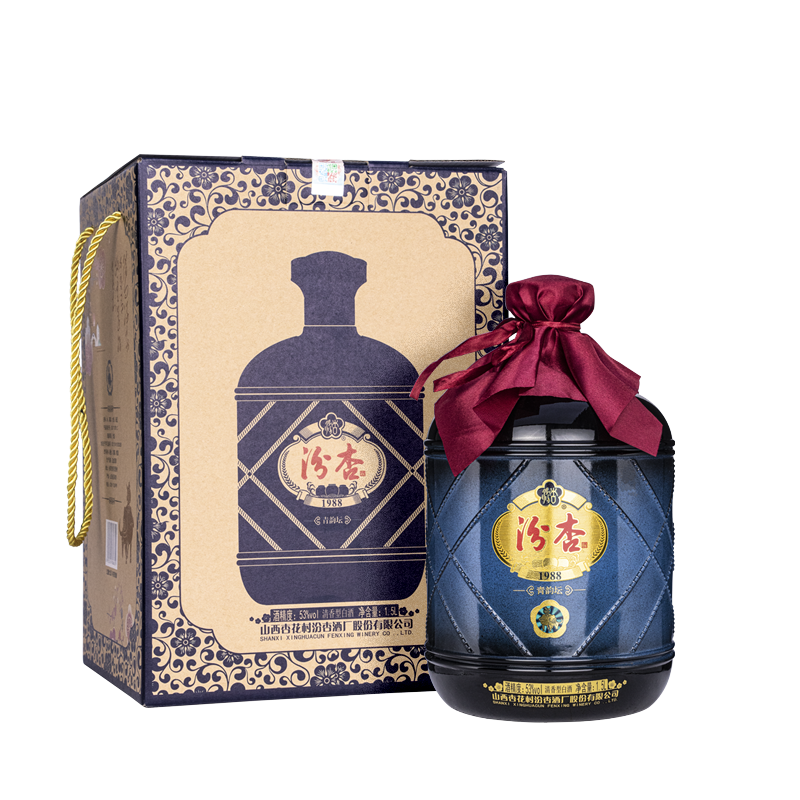 汾杏  山西杏花村汾杏酒厂出品 百年汾杏白酒 53度 1500ml 1坛 青韵坛