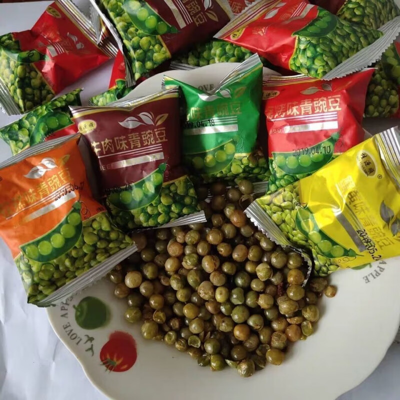 桂源顺青豌豆蒜香牛肉味烧烤味原味香辣味混合零食散装青豌豆 蒜香