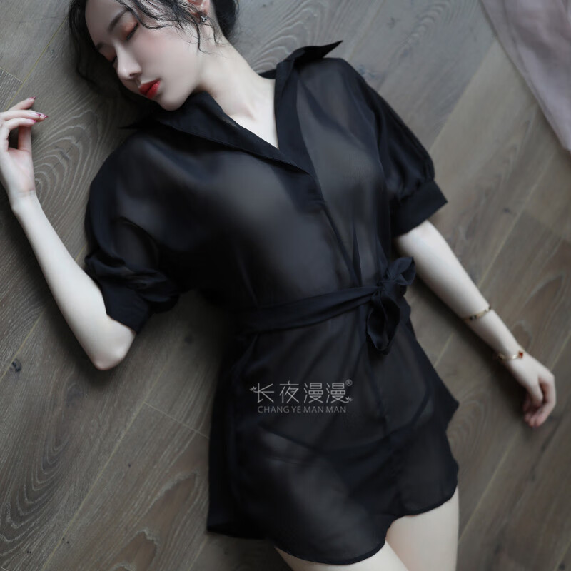 长夜漫漫情趣内衣欧美风情趣睡袍女式性感透明透视午夜激情诱惑睡衣