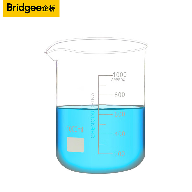 企桥玻璃烧杯 带刻度量杯 初中物理化学生物实验 耐高温耐热刻度杯