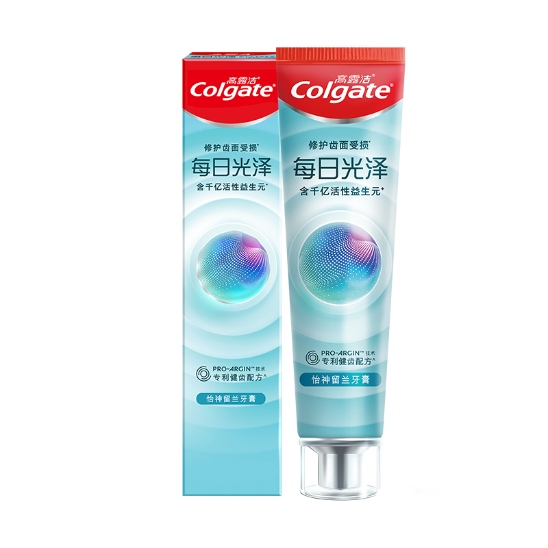 高露洁（Colgate）每日光泽健齿修护牙膏留兰160g含氟防蛀清新口气亮白