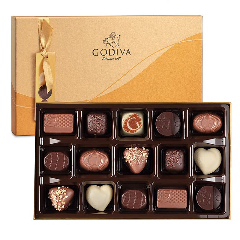 歌帝梵(godiva) 比利时进口巧克力礼盒金装夹心巧克力情人节送女友