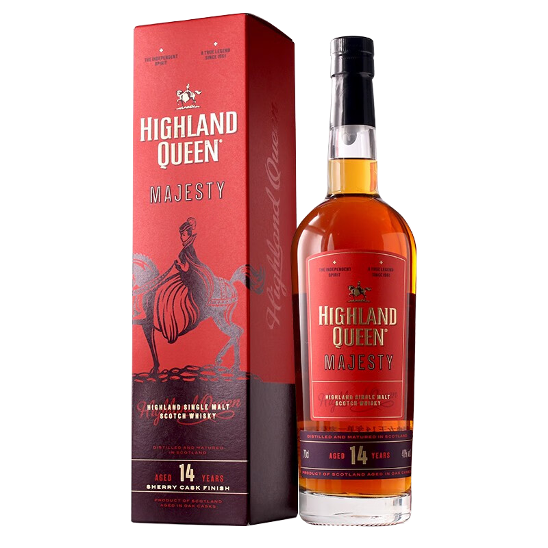 高地女王（HIGHLAND QUEEN）苏格兰高地产区14年雪莉桶单一麦芽威士忌 英国原瓶进口洋酒700ml 14年单支带盒装