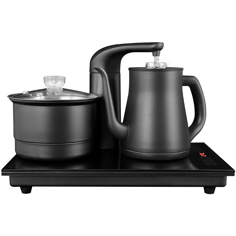 茶皇子全自动上水电热烧水壶泡茶专用保温一体茶台电磁炉茶具套装 黑色 37*20cm