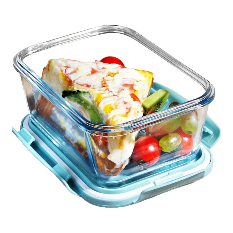 創(chuàng)得耐熱玻璃保鮮盒 微波爐飯盒 冰箱收納便當(dāng)碗餐盒 加高1080ml