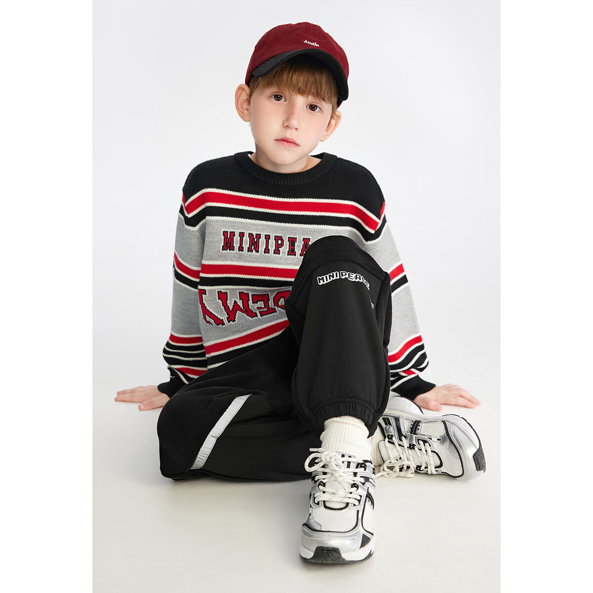 MiniPeace太平鸟童装冬男童休闲长裤FAGBE4C61 黑色 140cm