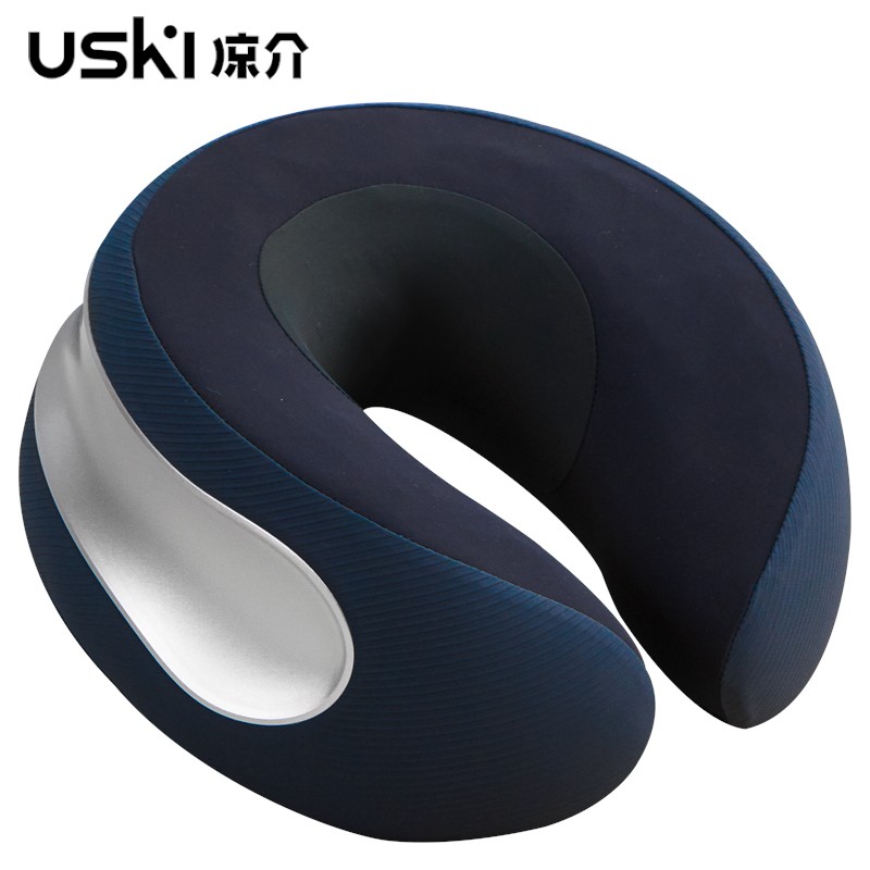日本凉介颈椎按摩器颈部按摩仪电动肩劲锥护脖子病仿人手物理揉捏热敷U型枕头神器助眠男士妇女三八节日礼物 【京品推荐】MT01时常蓝【柔软承托】