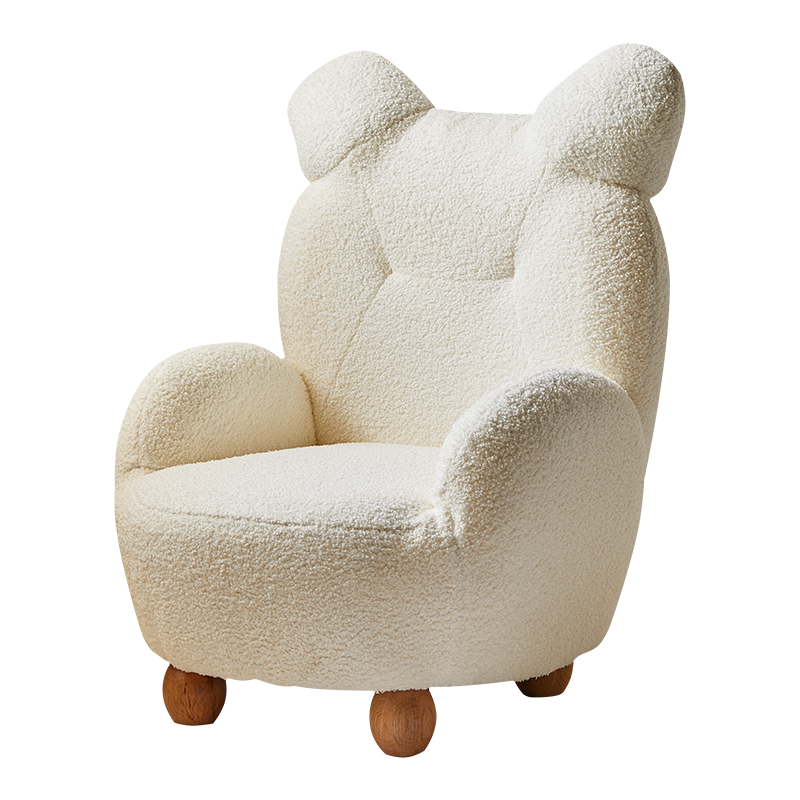 奇艺小家宝宝沙发单人卡通座椅小熊沙发椅可爱宝宝阅读椅懒人小沙发 烟熏粉小号(宝宝款)