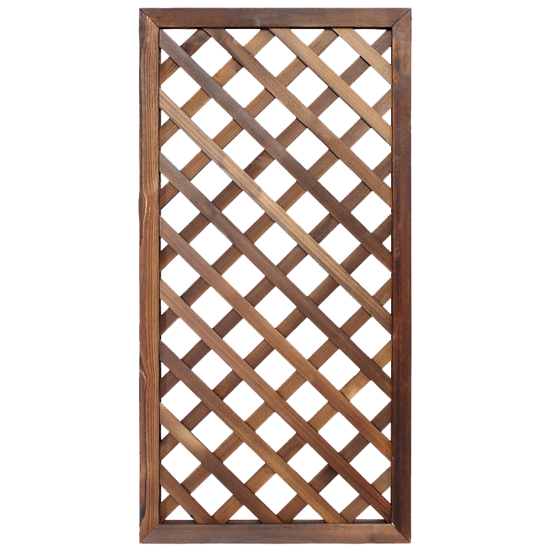 廣世林防腐木柵欄陽(yáng)臺(tái)壁掛花架戶外網(wǎng)格爬藤架庭院花園圍欄柵欄屏風(fēng)隔斷 雙重碳化60*90【加固刷防腐漆】 升級(jí)款3.5cm