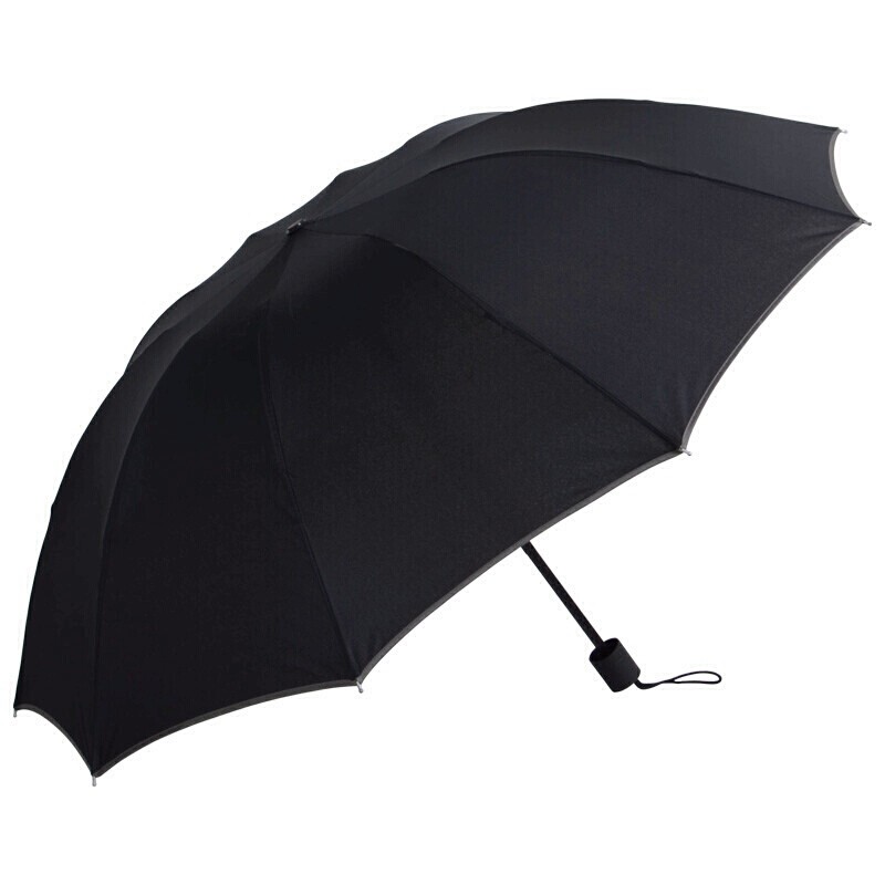美度（MAYDU）三折雨伞男士商务加大版10骨防风晴雨伞 黑色