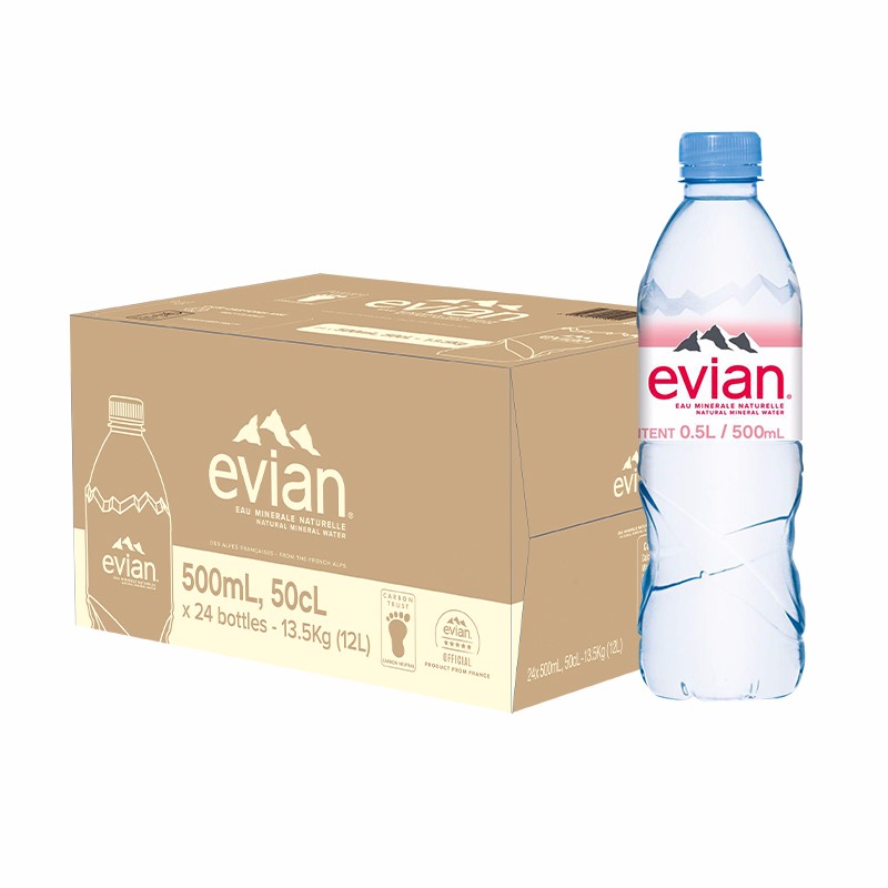 依云（evian）法国原装进口然矿泉水500mlx24瓶(软瓶)饮用水新老包装随机发货高性价比高么？