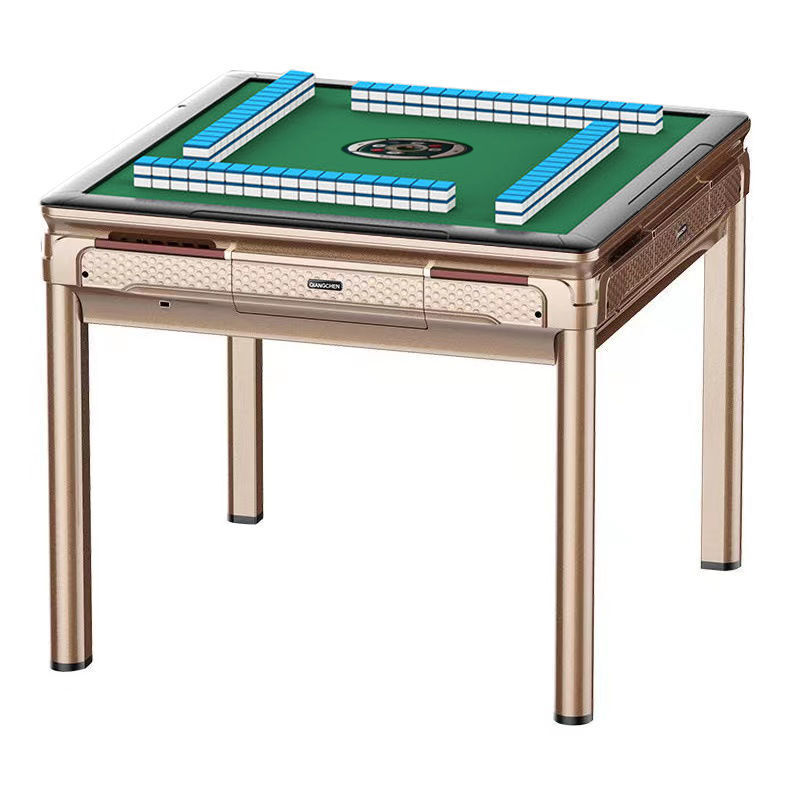机全自动餐桌两用自动麻将桌家用四口静音usb充电 香槟金色 42号144张
