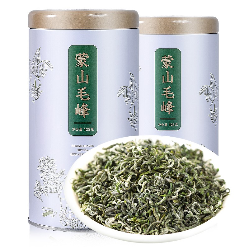 春上早毛尖 2022新茶特级明前蒙山毛尖茶叶绿茶250g 金罐毛尖250g(125