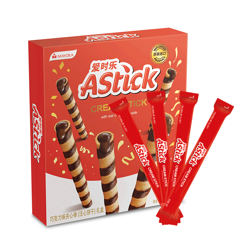 【价格走势】原装进口爱时乐（Astick）巧克力味夹心棒口感酥脆美味，购买早餐代餐食品推荐|京东怎么显示饼干蛋糕历史价格