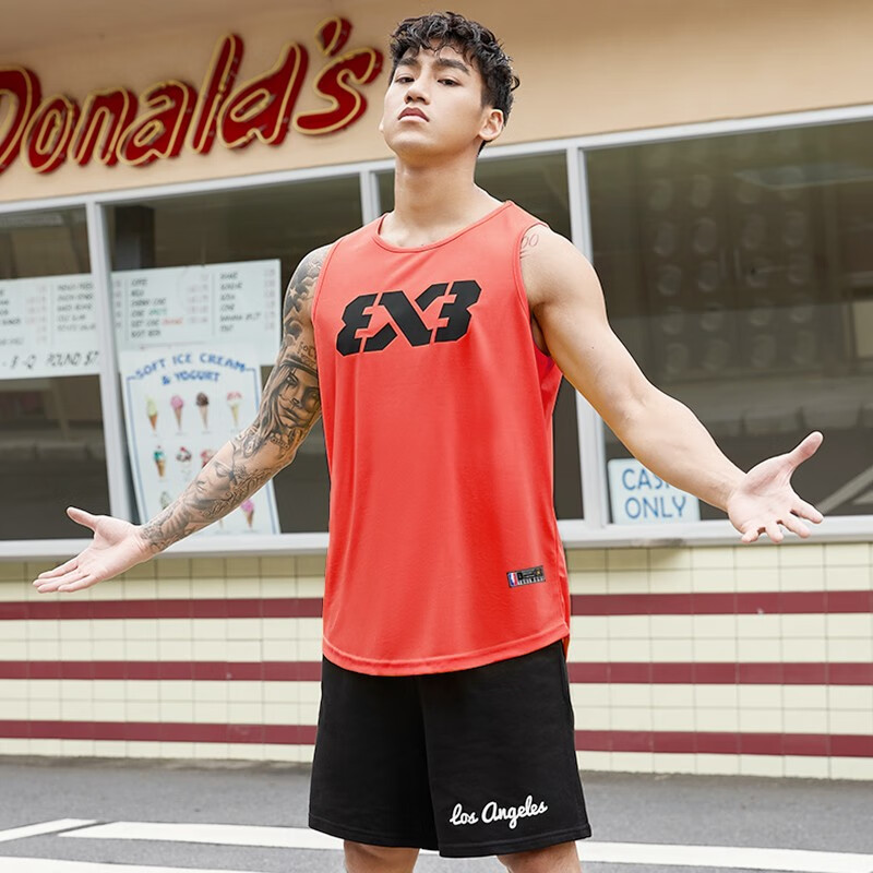 TAKE MOVE3X3运动背心男宽松速干透气冰丝网眼健身无袖美式篮球T恤宽肩夏 果绿 XXL码/180-185cm,190斤