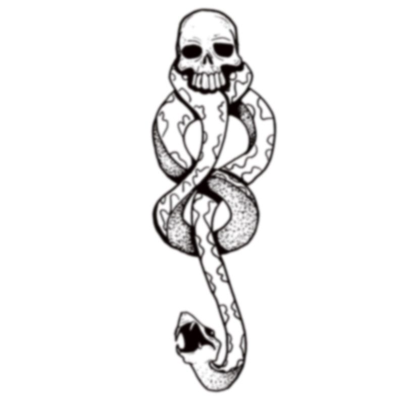 黑魔标记 果汁伏地魔食死徒 蛇杖纹身贴暗黑系手臂个性哈利波特元氣