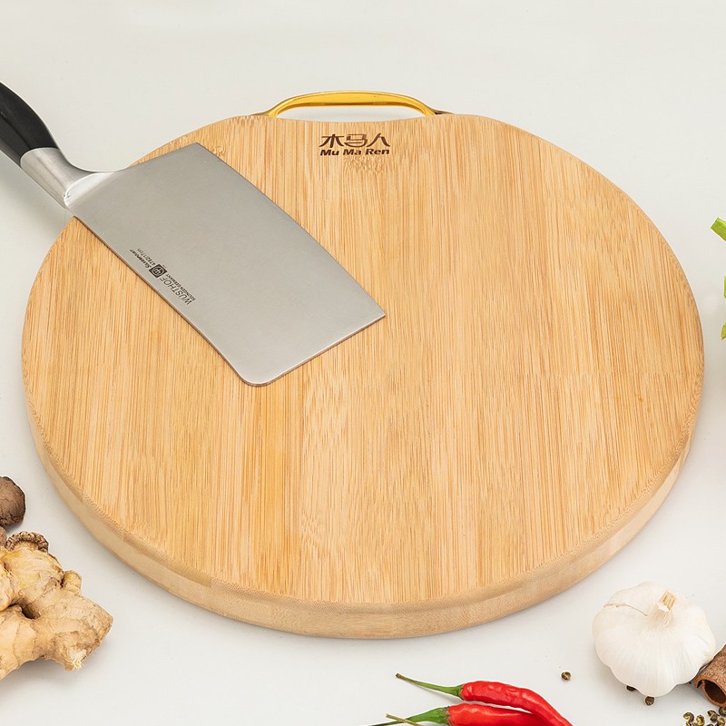 肉板子水果案板和面板擀面板厨房双面可用 【特厚】34*34*3(整体纯竹)