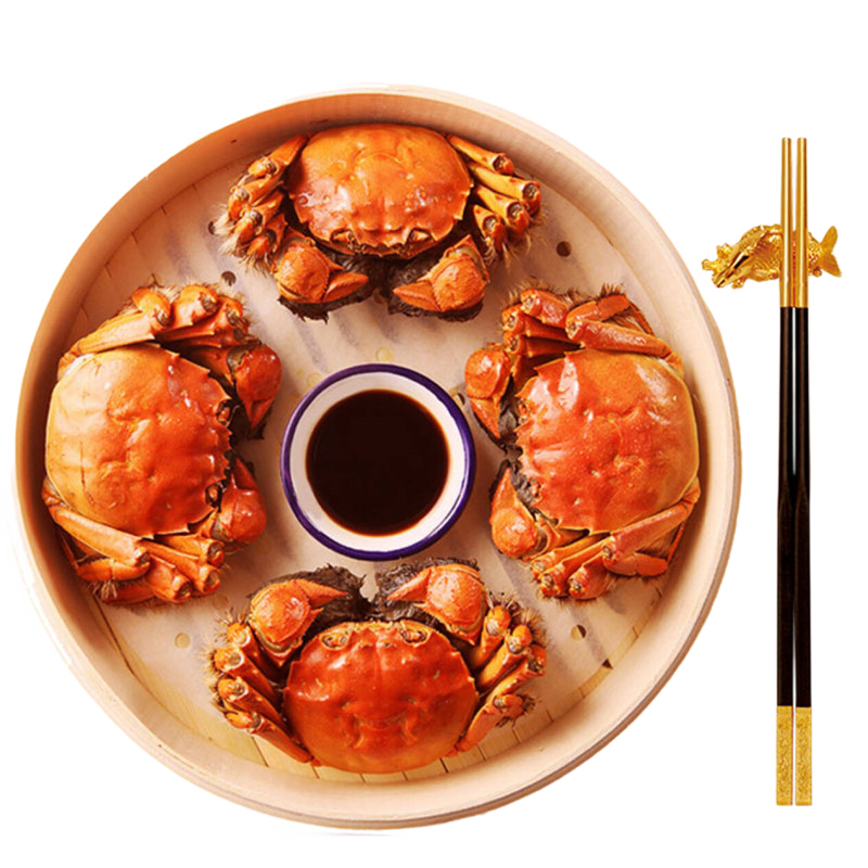 【活蟹】湖鮮陽(yáng)澄 大閘蟹 去繩足重 2.7-3.0兩 12只 鮮活六月黃現貨超大螃蟹海鮮禮盒裝