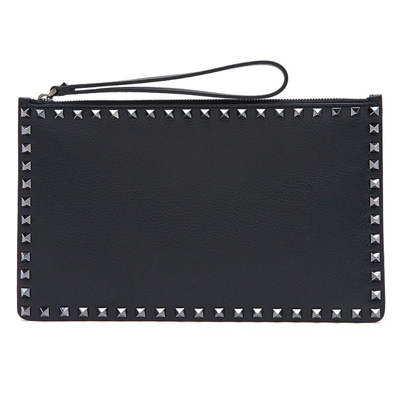 valentino 华伦天奴男包 男女通用牛皮铆钉装饰手拿包 sy2p0692vap 0