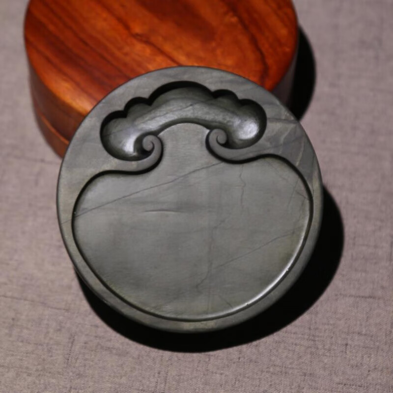 歙砚老坑眉子坑眉纹瓶形砚高端文房收藏实用礼品砚台原石端砚台