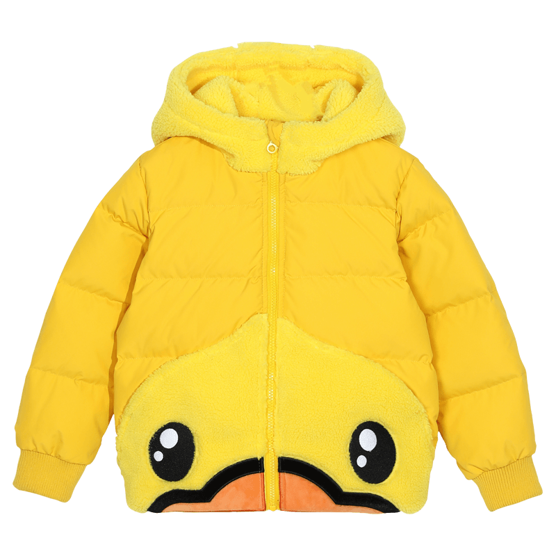 duck小黄鸭童装女童新款男童冬装宝宝加厚儿童羽绒服潮 糖果粉 120cm