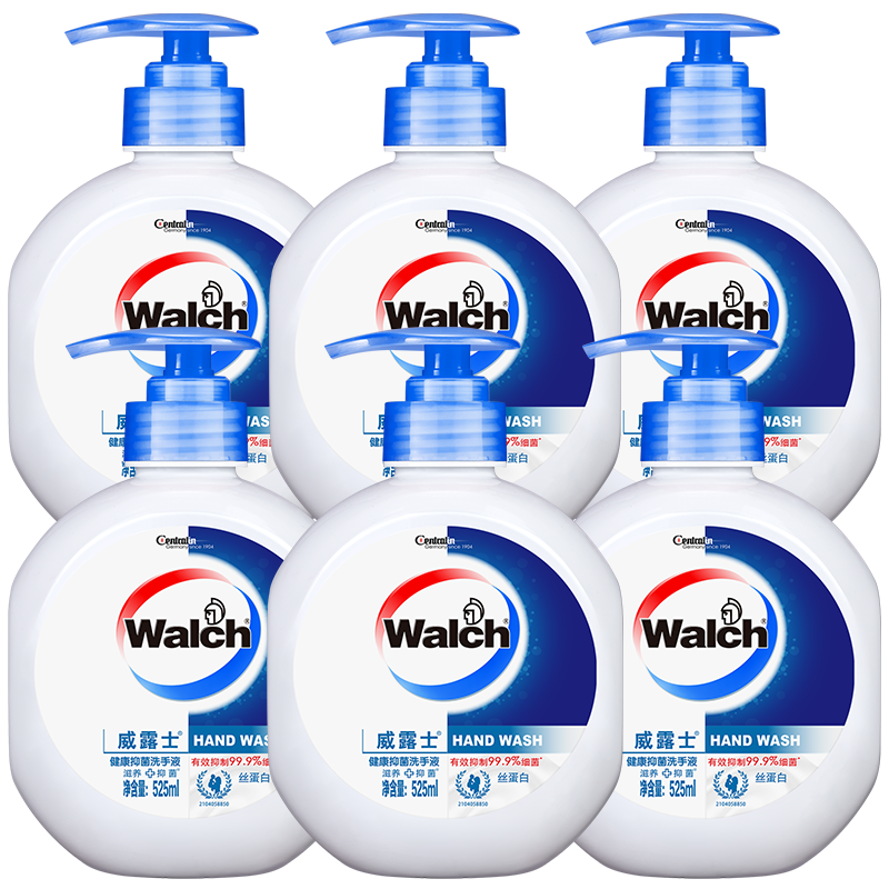 威露士洗手液525mlx6瓶 健康抑儿童通用家庭装 丝蛋白
