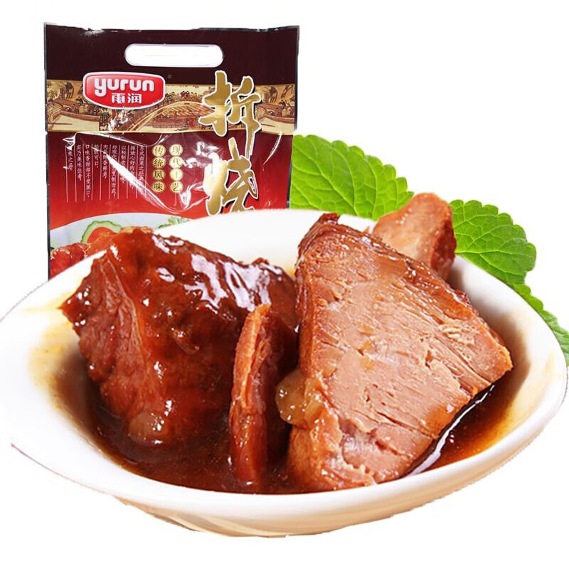雨潤拆燒蜜汁叉燒肉180g整箱小吃蘇式鹵肉袋裝熟食真空即食 雨潤拆燒180g*4包g 豬肉脯