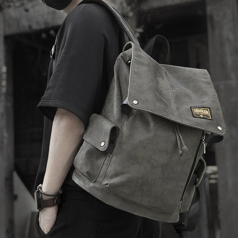 teemzone廷尊双肩包男书包时尚潮流旅行背包防泼水男包大容量多功能电脑包生日礼物送男友送老公 T8029迷彩绿