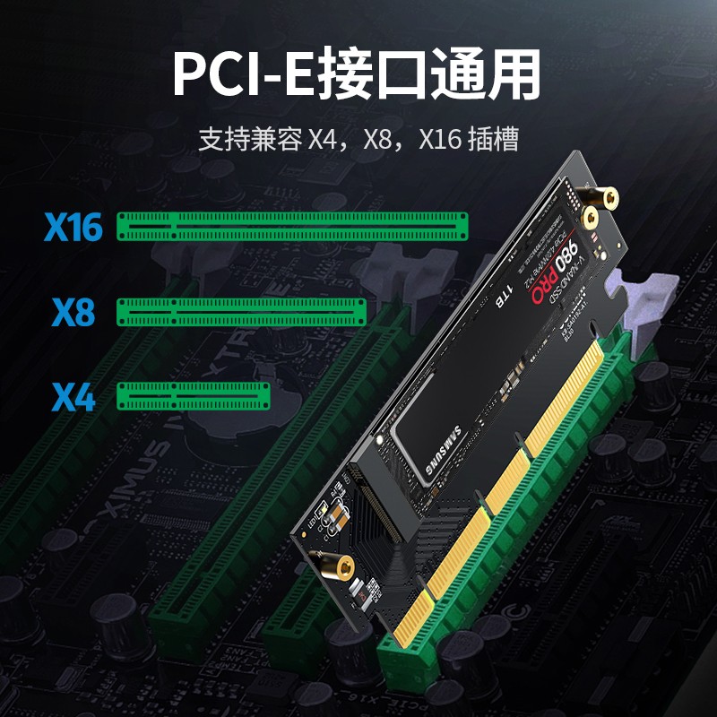 绿联PCie转M.2nvme拓展卡请问有人用过三星980，pcie4x接入吗？这个卡支持x4吗？980的速度能否跑满？谢谢？