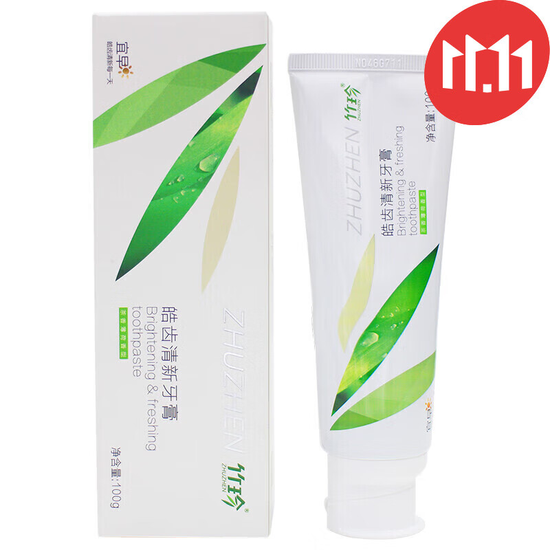 竹珍国珍竹珍皓齿清新牙膏宜早清新口气牙膏 100g/支