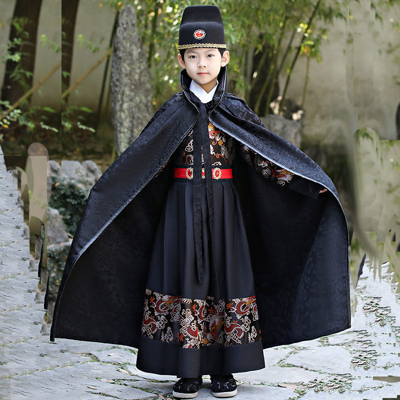 萌恬声中秋儿童汉服男童演出服古装男孩唐装小学生中国风古代服装国学