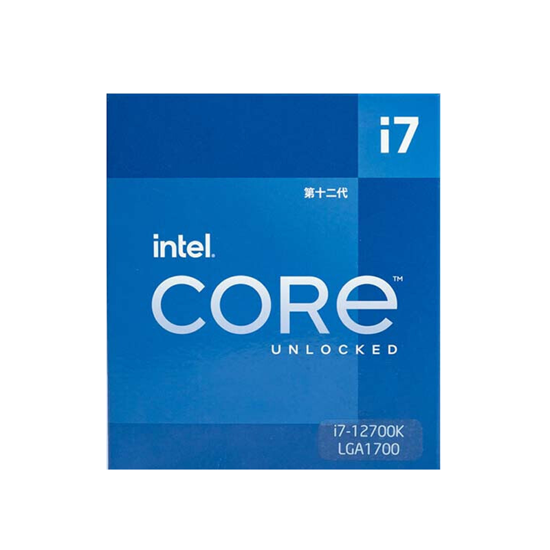 intel 英特尔 酷睿 i7-12700K 盒装CPU处理器