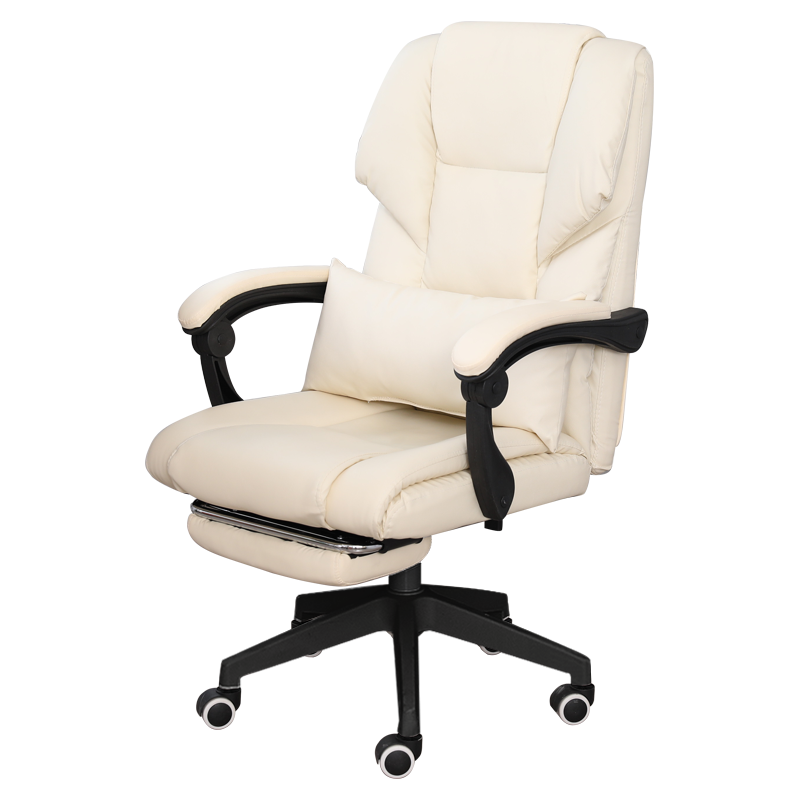 欧吉电脑椅家用舒适久坐椅卧室书房可躺靠背办公写字椅升降沙发椅 灰色带腰枕+脚踏 尼龙脚  联动扶手