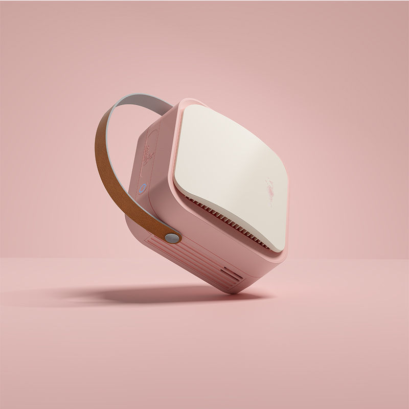 b-MOLA 1804车载空气净化器除烟除味除甲醛除尘除过敏原车用小型迷你便携式 粉色