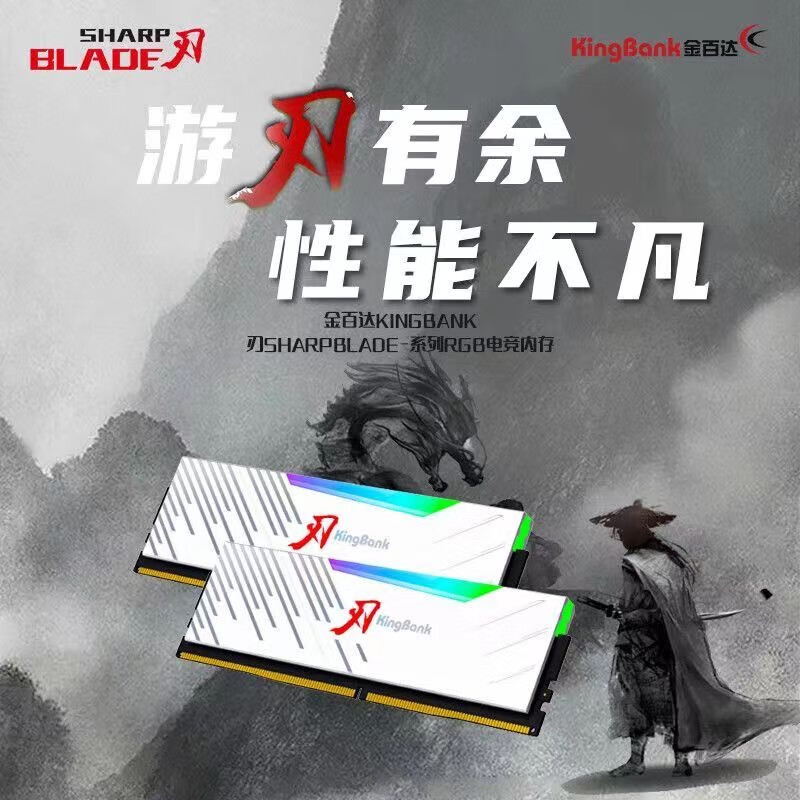 金百达金百达32GB(16G*2)DDR5 6000台式内存条刃系列RGB灯条海力士颗粒 6000MHz 海力士Adie 16GB 2条套条 32G(16G*2)